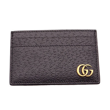 GUCCI Card Case for Women and Men, Leather, GG Marmont, Black, 657588