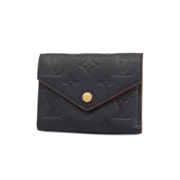 LOUIS VUITTON Tri-fold Wallet Monogram Empreinte Portefeuille Victorine M64577 Marine Rouge Ladies