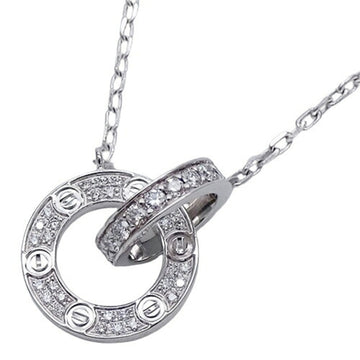 CARTIER Necklace for Women 750WG Diamond Love Circle LOVE White Gold Polished