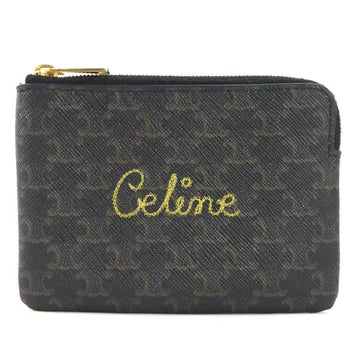 CELINE Wallet/Coin Case Macadam Coated Canvas Brown Women's 55674g