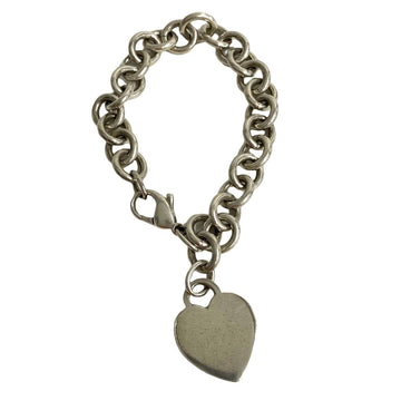 TIFFANY&Co.  Heart Plate Silver 925 Chain Bracelet Bangle for Women and Men, 50591