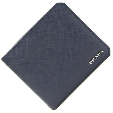 PRADA Bifold Billfold 2M0513 Navy Leather Wallet Men's