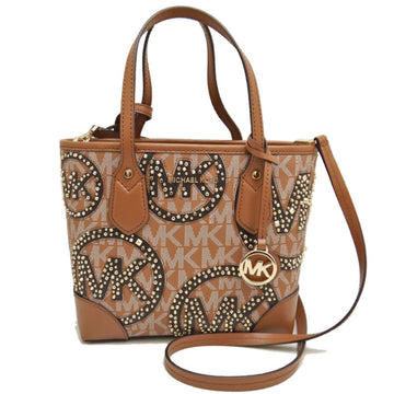 MICHAEL KORS Eva Extra Small 30T1GV0T1O Tote Bag Studs x Leather Brown 251526