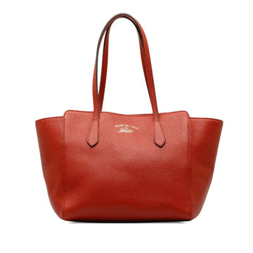 GUCCI Swing Shoulder Bag Tote 354408 Red Leather Women's