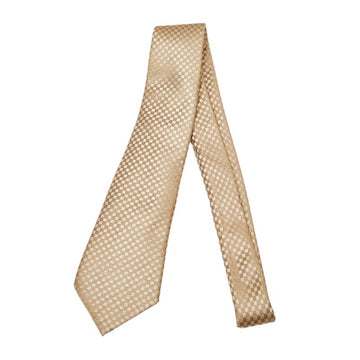 LOUIS VUITTON Micro Damier Cravate Tie Beige Gold Silk Men's