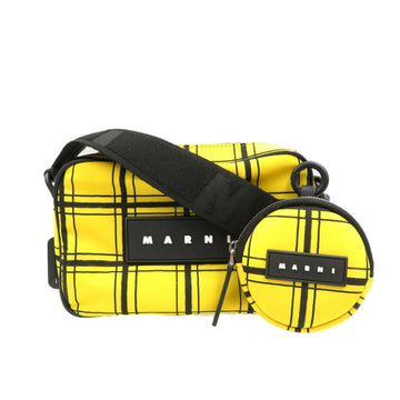 MARNI Check Nylon Yellow Black Shoulder Bag 0138