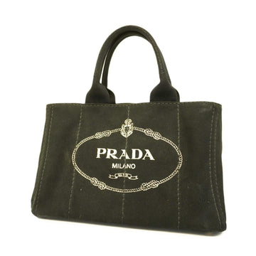 PRADA Tote Bag Canapa Canvas Black Women's