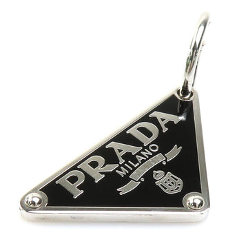 PRADA Earrings, Single Triangle, Metal, Black x Silver, Men's, Women's, r10045f