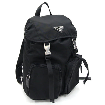 PRADA Backpack BZ0024 Black Nylon Leather Rucksack Knapsack Ladies