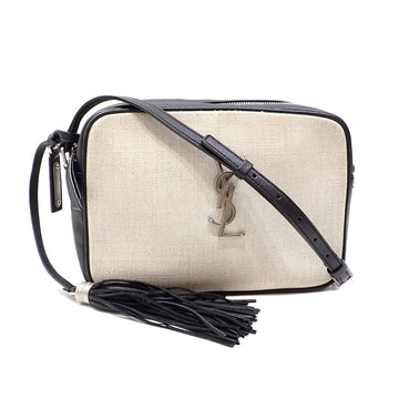 SAINT LAURENT Shoulder Bag for Women, Black Leather Canvas ARS520534 Tassel