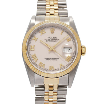 ROLEX Datejust 16233 Men's YG SS Watch Automatic Ivory Dial