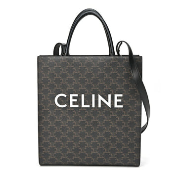 CELINE Medium Vertical Cabas 194432CIM.38NO printed Triomphe canvas Black E-155431