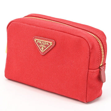 PRADA Pouch 1N0340 Canvas Red S-155525