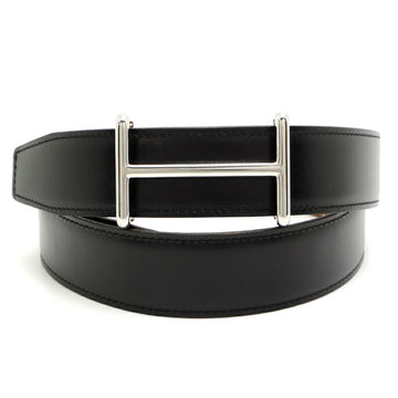 HERMES H Bar Buckle J Stamp 2006 Women's and Men's Belt Box Calf Noir [Black]