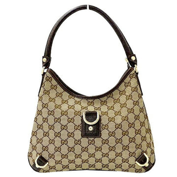 GUCCI Women's Shoulder Bag GG Canvas Abby Brown Beige 130738 Compact
