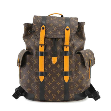 LOUIS VUITTON Monogram Macassar Christopher PM Backpack Rucksack Saffron Orange M46686 RFID