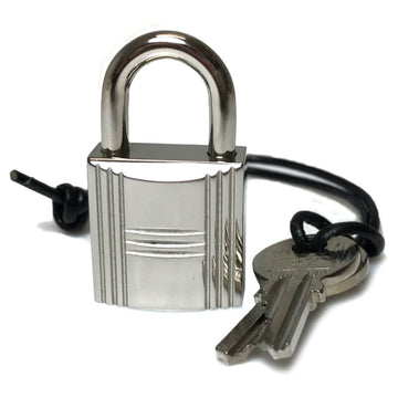 HERMES Padlock Key Silver Metal Charm Bag Number 52