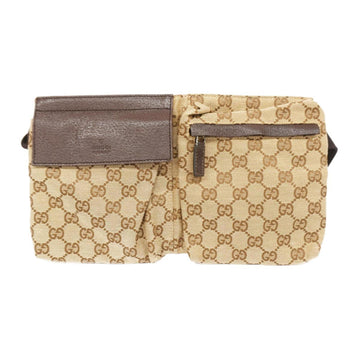 GUCCI Waist Bag GG Canvas 28566 Brown Men's Women's