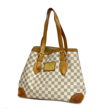 LOUIS VUITTON Tote Bag Damier Azur Hampstead MM N51206 White Ladies