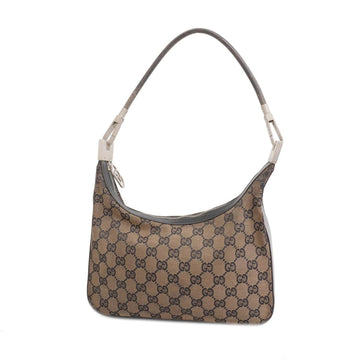 GUCCI Shoulder Bag GG Canvas 001 3812 Leather Black Women's