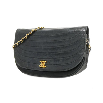 CHANEL Shoulder Bag Chain Lambskin Black Ladies