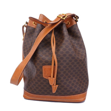 CELINE Shoulder Bag Macadam Brown Women's