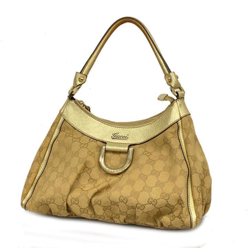 GUCCI Handbag GG Canvas Abby 190525 Beige Gold Champagne Ladies