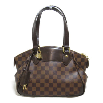 LOUIS VUITTON Verona PM Shoulder Bag Brown Ebene Damier PVC coated canvas N41117