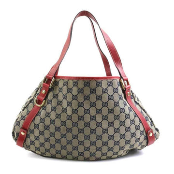 GUCCI Shoulder Bag GG Canvas Canvas/Leather Navy/Beige/Red Women's 130736