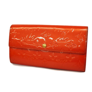 LOUIS VUITTON Long Wallet Vernis Portefeuille Sara M93634 Orange Sunset Women's