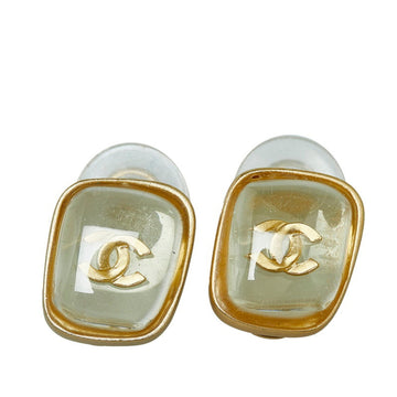 CHANEL Water Earrings Gold Plated Women's