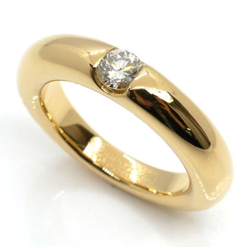 CARTIER K18YG Yellow Gold Ellipse Ring Diamond 0.25ct 50 9.6g Ladies