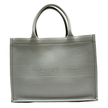 CHRISTIAN DIOR handbag tote bag book leather grey ladies w0322a