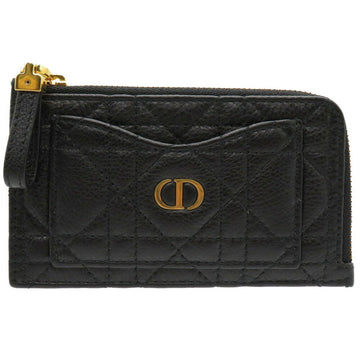 CHRISTIAN DIOR Dior CD Leather Black Coin Case Purse Wallet 0235