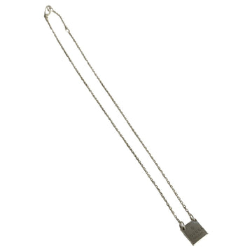 GUCCI Square Motif Engraved Silver 925 Chain Necklace Pendant 22641 762k761-22641