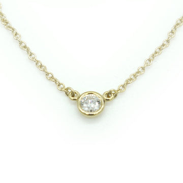 TIFFANY & Co.  K18 Elsa Peretti Diamonds by the Yard Single Diamond Pendant 18K