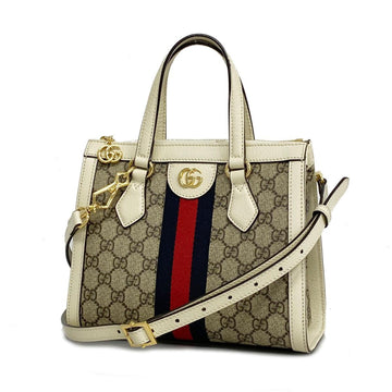 GUCCI Handbag GG Supreme Sherry Line 547551 Ivory Brown Ladies