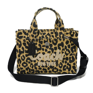 COACH Tote Bag Cargo NY Stitch Animal Shoulder Canvas Leopard CP770 Women's