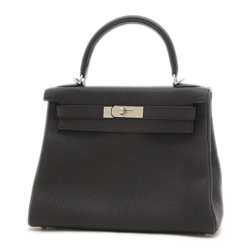 HERMES Kelly 28 Inner Stitching Handbag Togo Black B Stamp