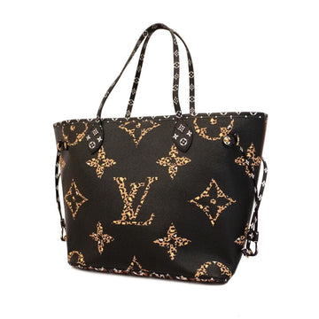 LOUIS VUITTON Tote Bag Giant Monogram Jungle Neverfull MM M44676 Black Brown Women's