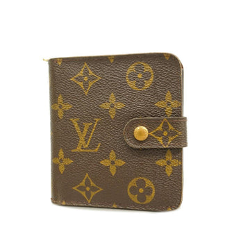 LOUIS VUITTON Wallet Monogram Compact Zip M61667 Brown Men's Women's