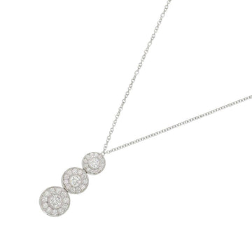 TIFFANY & Co. Circlet Triple Drop Diamond Necklace 40cm Pt Platinum