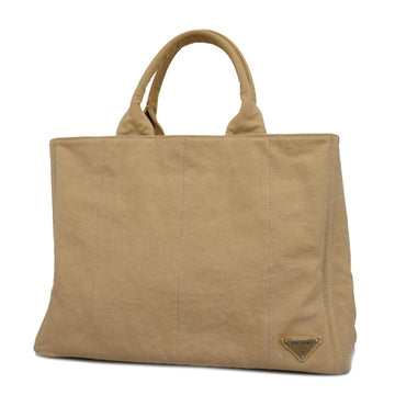 PRADA Tote Bag Canapa Canvas Beige Women's