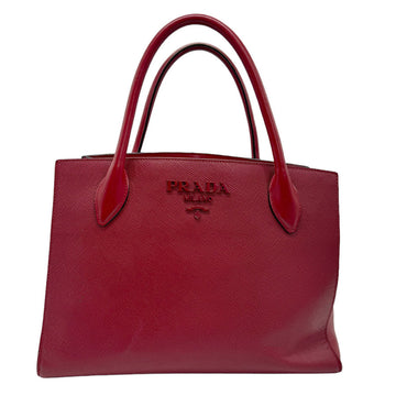 PRADA Shoulder Bag Handbag Leather Red Women's z0929