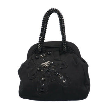 PRADA Handbag Satin BN1366 Black Women's