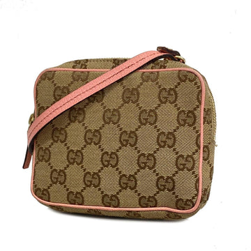 GUCCI Shoulder Bag GG Canvas 120975 Pink Beige Champagne Women's