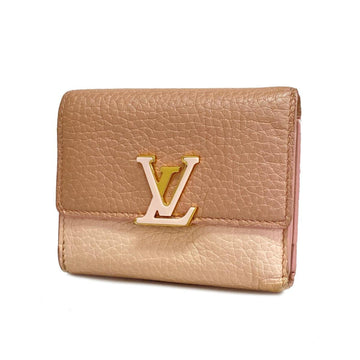 LOUIS VUITTON Tri-fold Wallet Taurillon Portefeuille Capucines XS M80986 Pink Women's