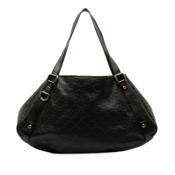 GUCCIssima Abby Handbag Shoulder Bag 130736 Black Leather Women's