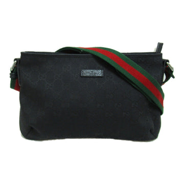 GUCCI Shoulder Bag Black GG canvas 189749