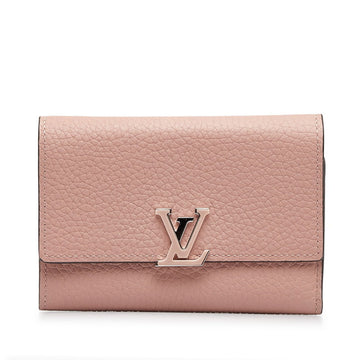 LOUIS VUITTON Portefeuille Capucines Compact Tri-fold Wallet M62156 Pink Taurillon Leather Women's